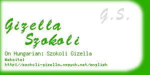 gizella szokoli business card